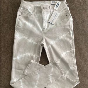 NWT Old Navy Rockstar Super Skinny Size 4 Gray/White Tie Dye Jeans